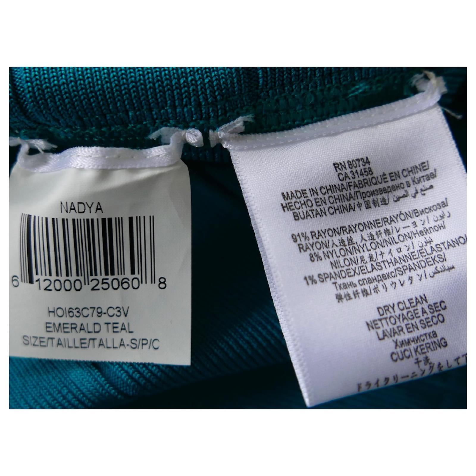 Herve Leger Nadya Bandage Kleid in Smaragd-Teal im Angebot 2