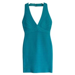 Herve Leger Nadya Bandage Kleid in Smaragd-Teal