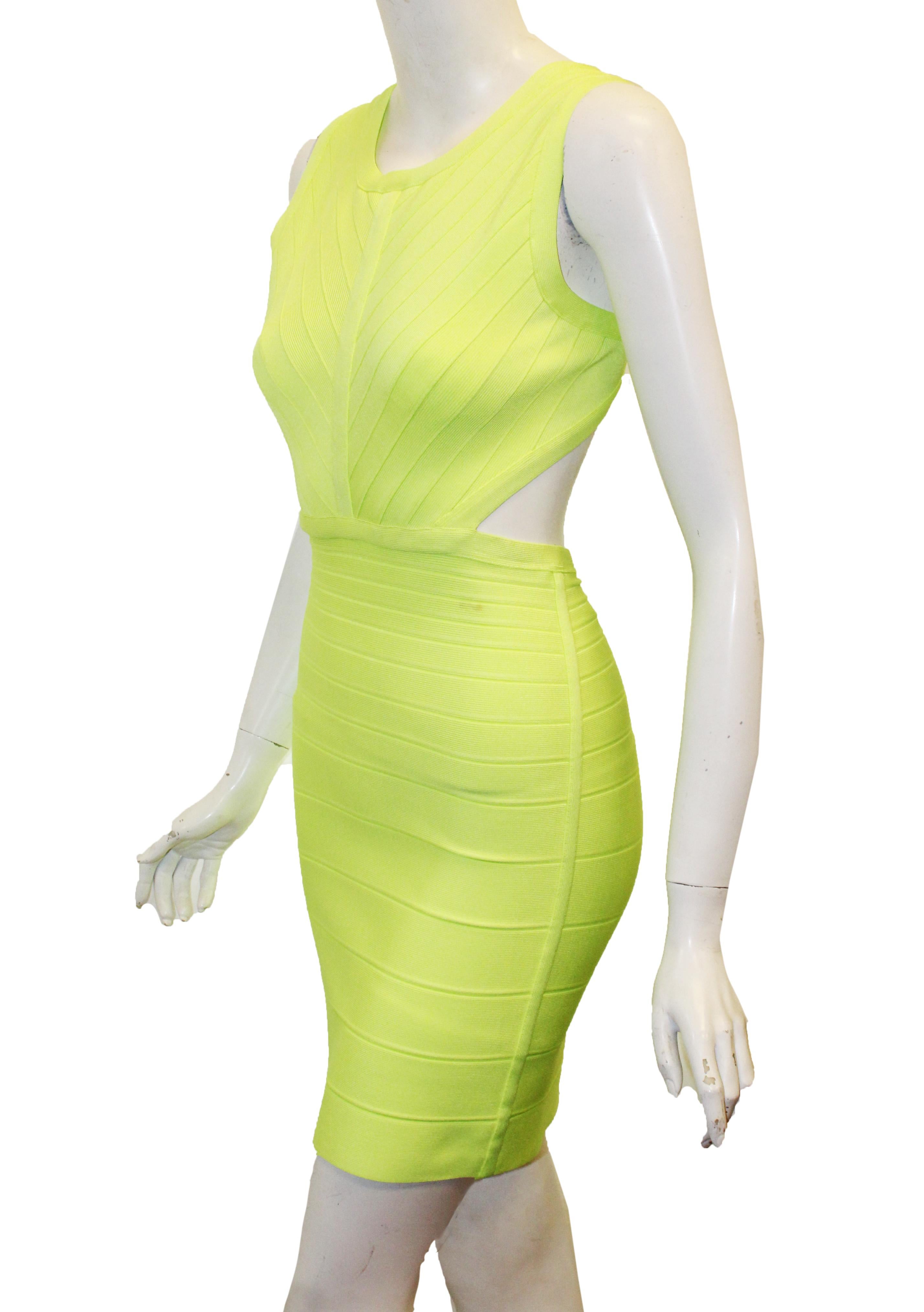 green bandage dress