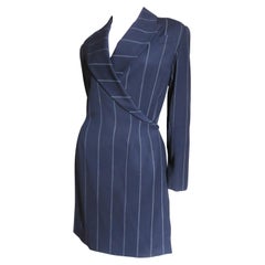 Herve Leger New Navy Wrap Dress 1990s