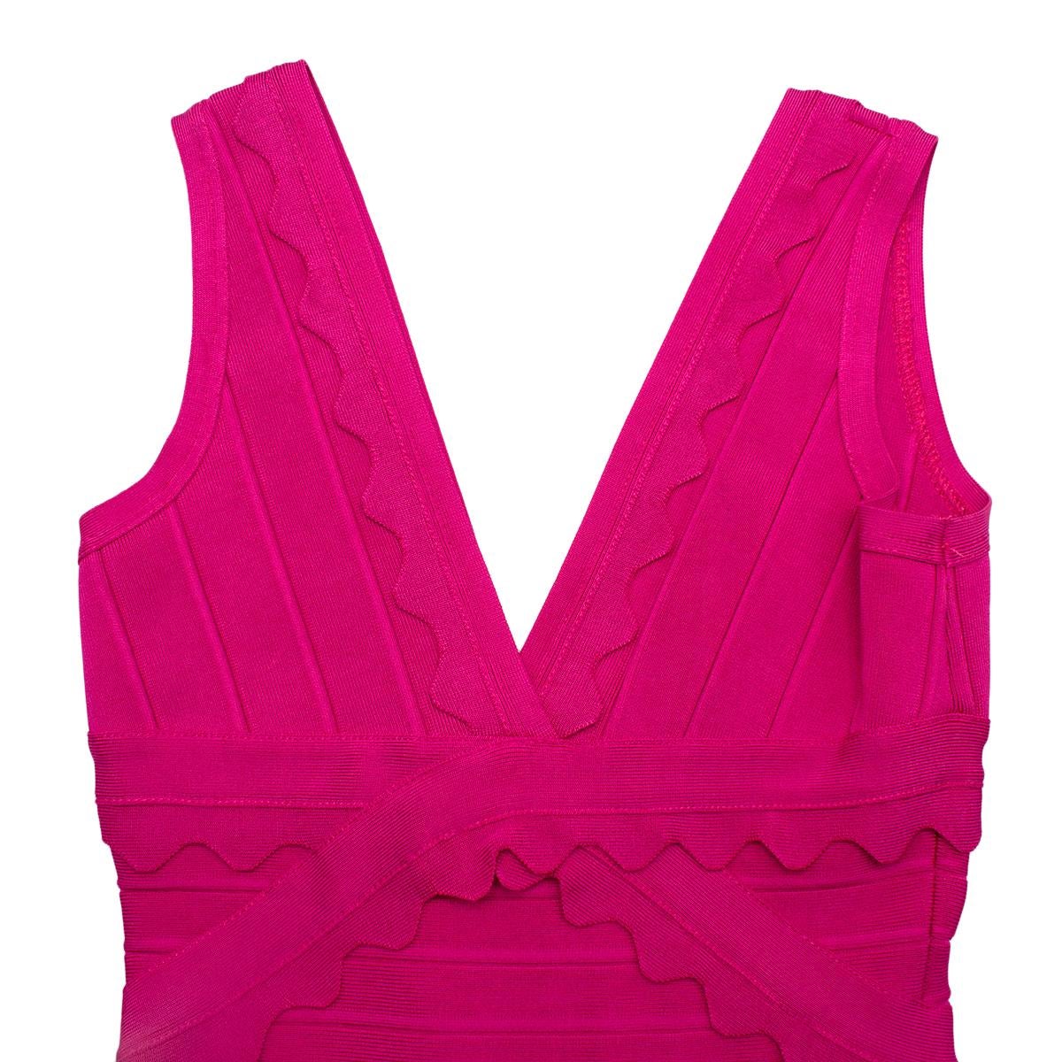Women's Herve Leger Nikayla Scalloped Edge Caprice Pink Dress  - Us size 6 For Sale