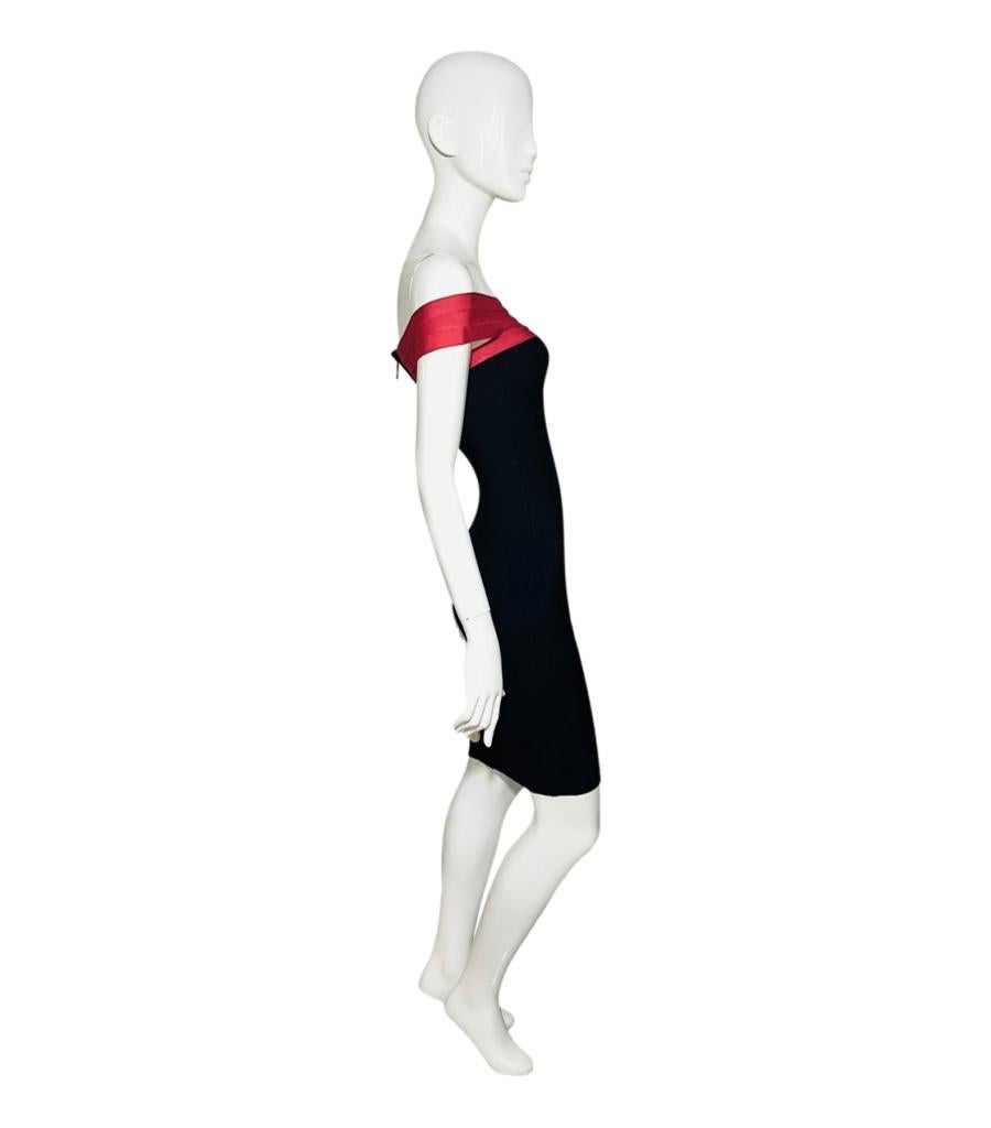 Herve Leger Off-Shoulder Bandage Dress In Excellent Condition For Sale In London, GB