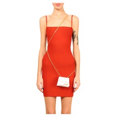 Herve Leger Paris Retro red spaghetti strap body con mini dress S