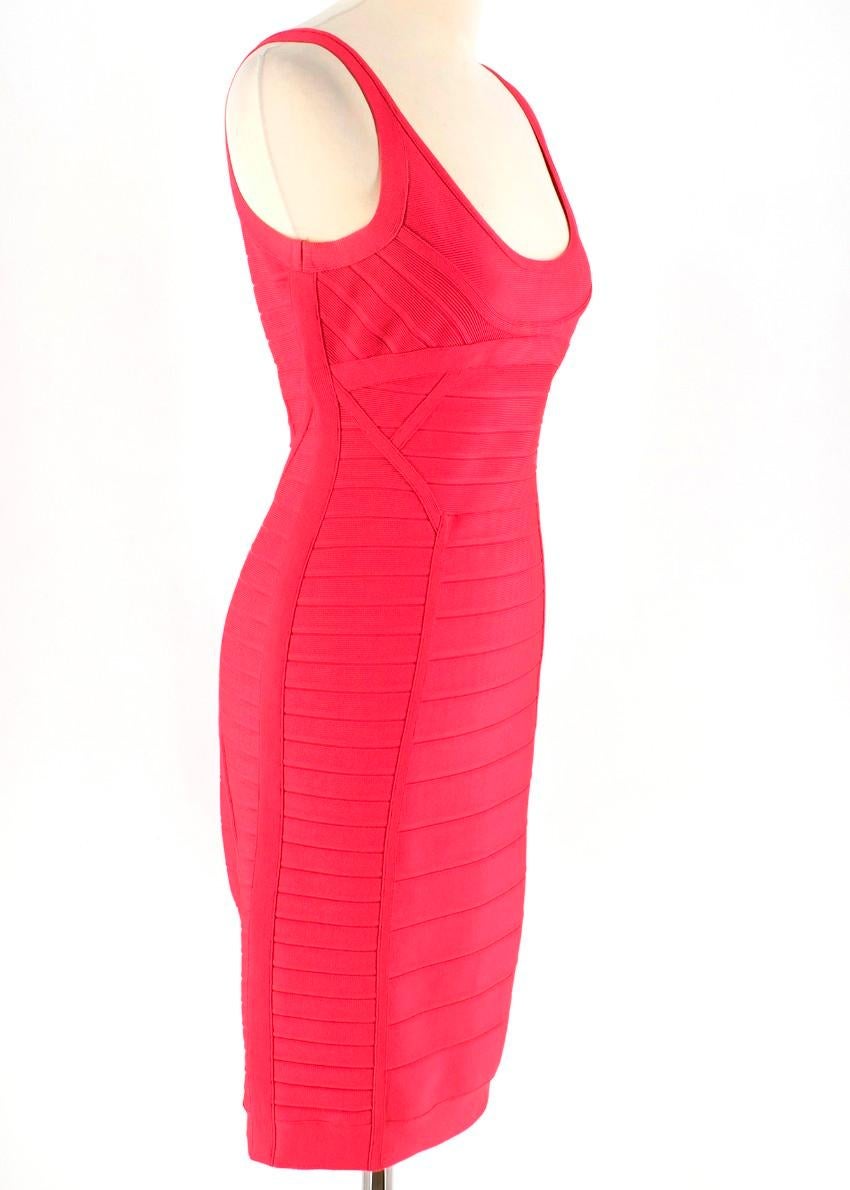 Herve Leger Pink Amanda Bandage Dress M  For Sale 1