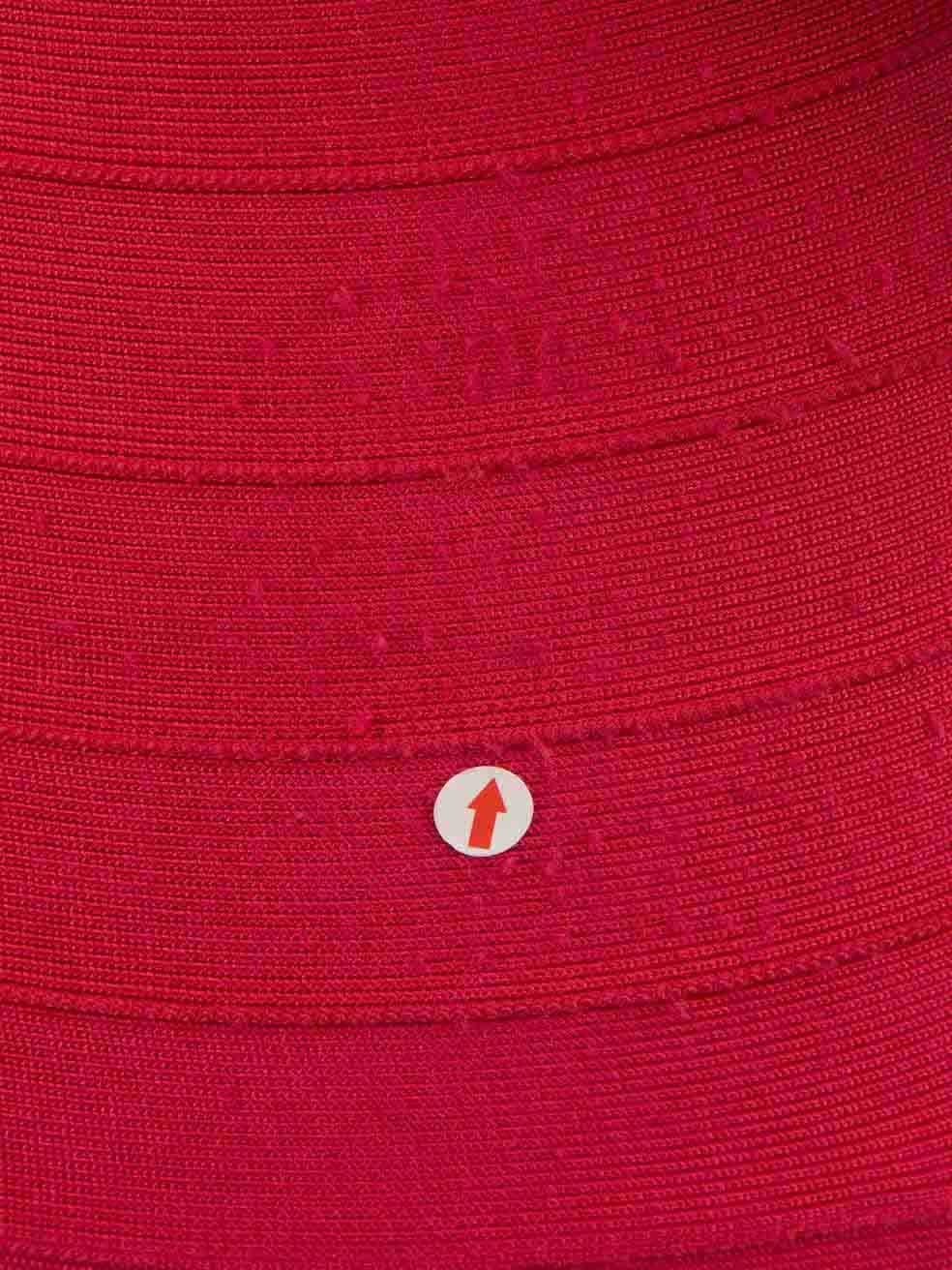 Women's Herve Leger Pink Cap Sleeve Bandage Midi Dress Size XS For Sale