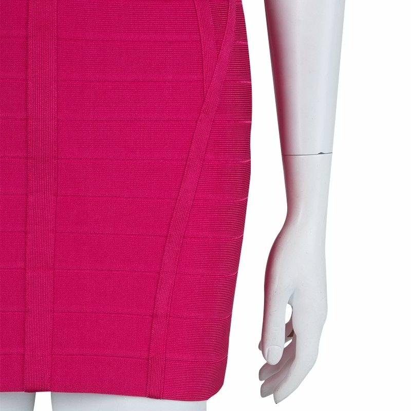 Herve Leger Pink Knit Sleeveless Bandage Dress S 2