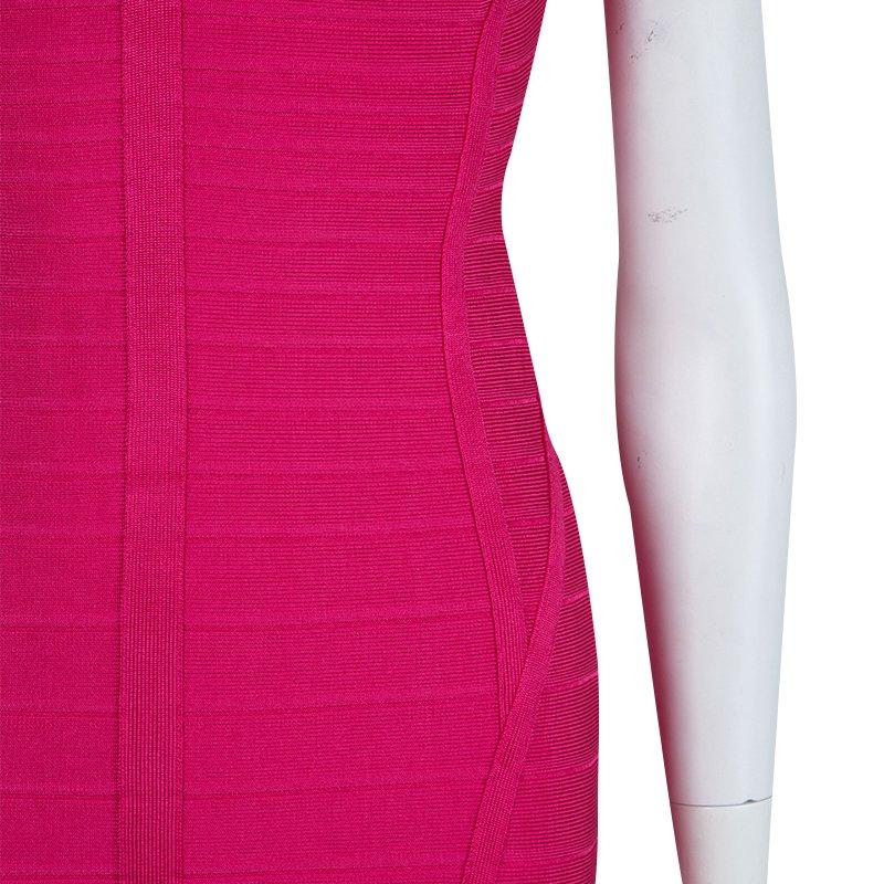 Herve Leger Pink Knit Sleeveless Bandage Dress S 3