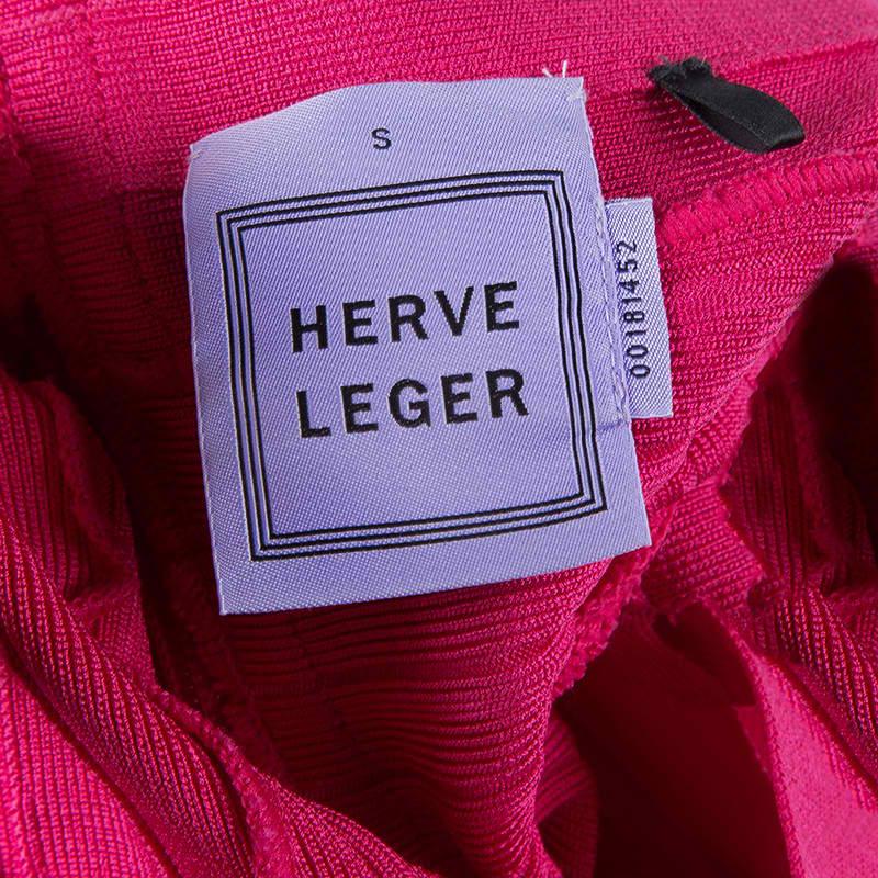Herve Leger Pink Knit Sleeveless Bandage Dress S 3