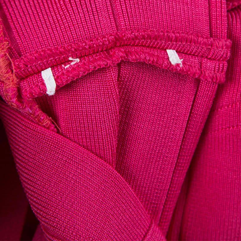Herve Leger Pink Knit Sleeveless Bandage Dress S 4