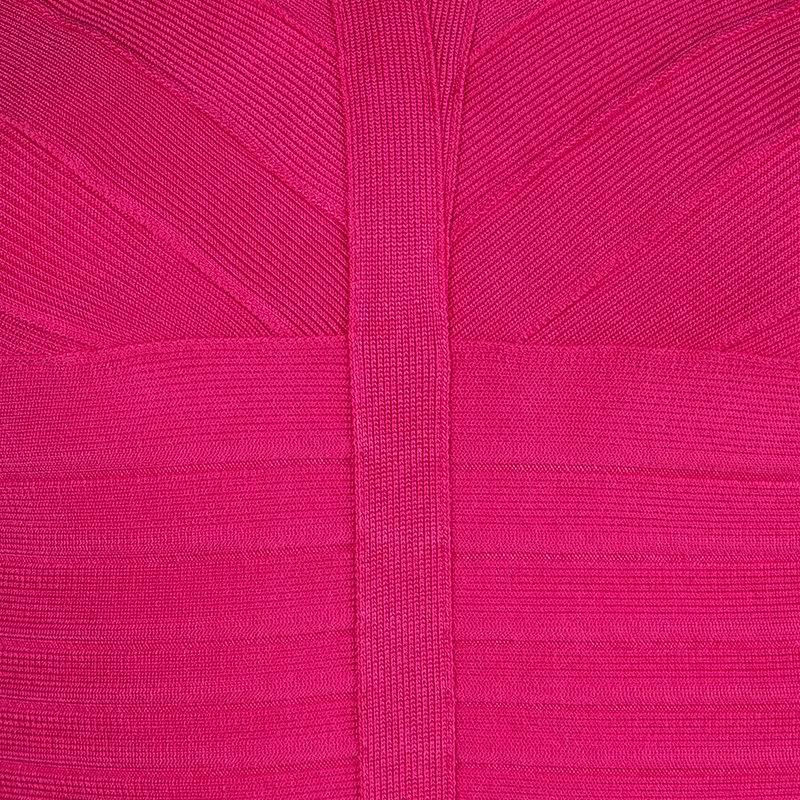 Herve Leger Pink Knit Sleeveless Bandage Dress S 5