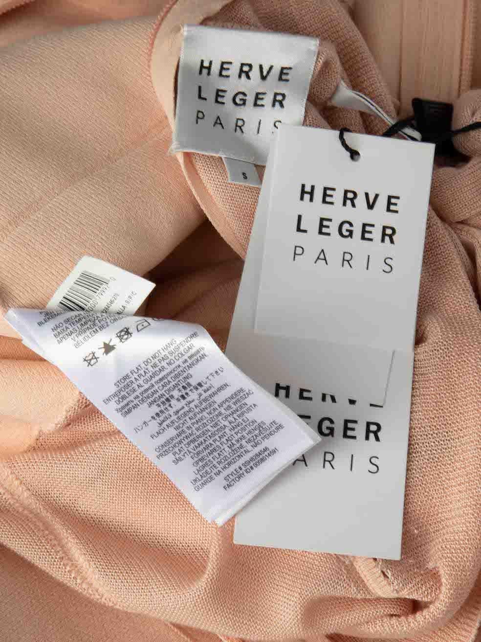 Women's Herve Léger Pink Long Sleeve Bodycon Mini Dress Size S