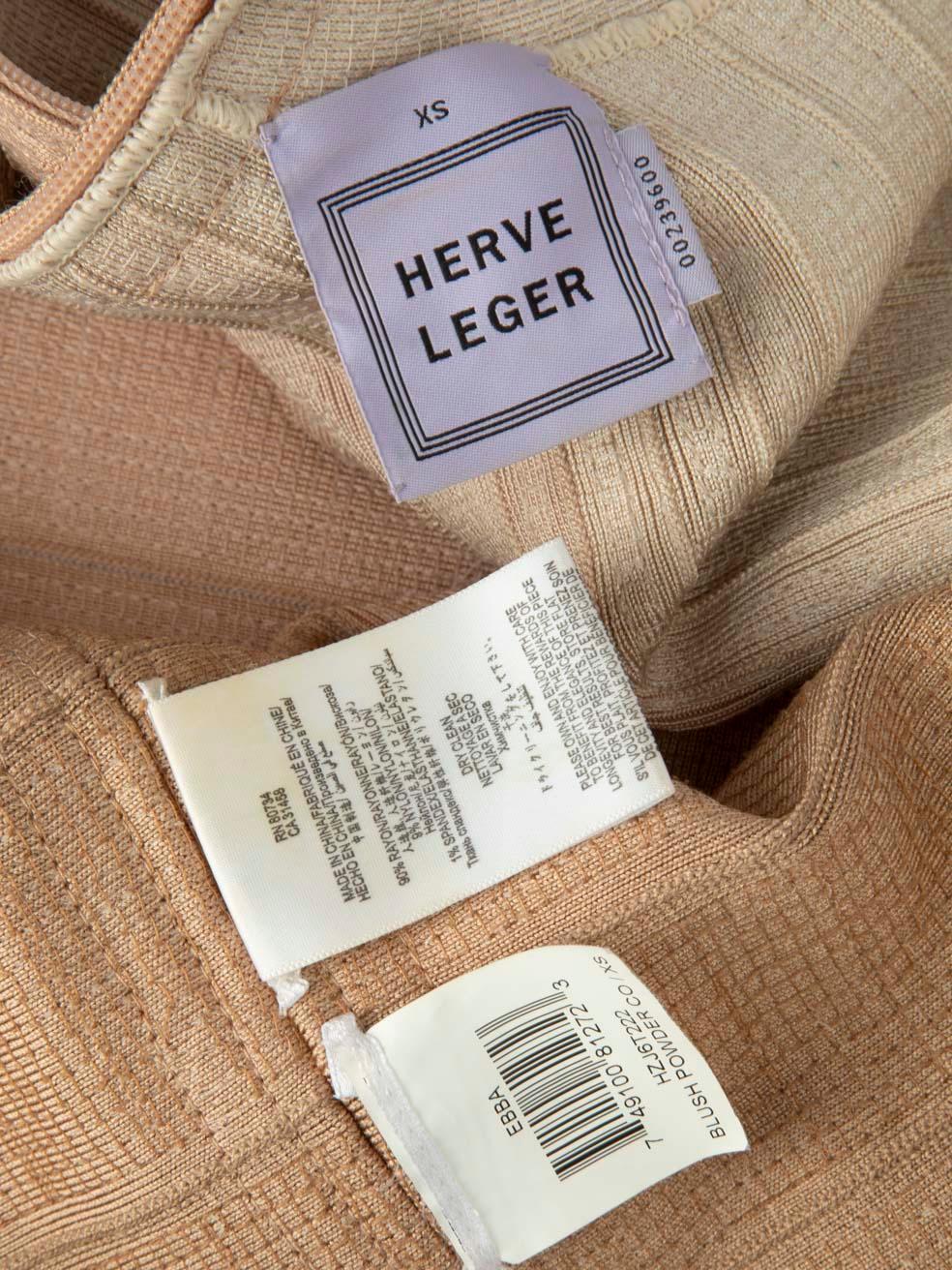 Herve Leger Pink Sequinned Bandage Dress Size XS 1