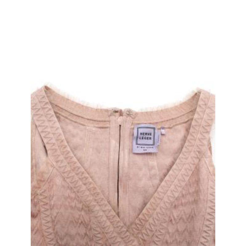 Herve Leger Pink Tulle Trimmed Mini Bandage Dress For Sale 1