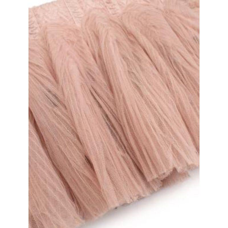 Herve Leger Pink Tulle Trimmed Mini Bandage Dress For Sale 3