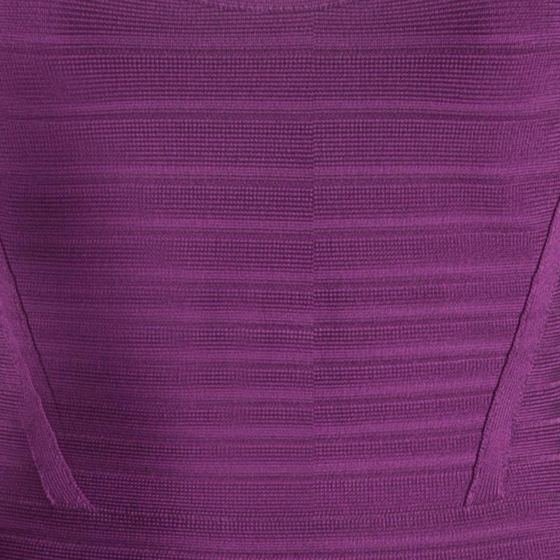Women's Herve Leger Purple Bandage Donna Maxi Dress S