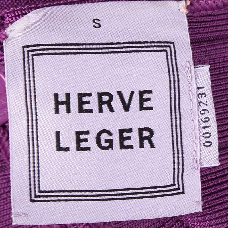 Herve Leger Purple Bandage Donna Maxi Dress S 1
