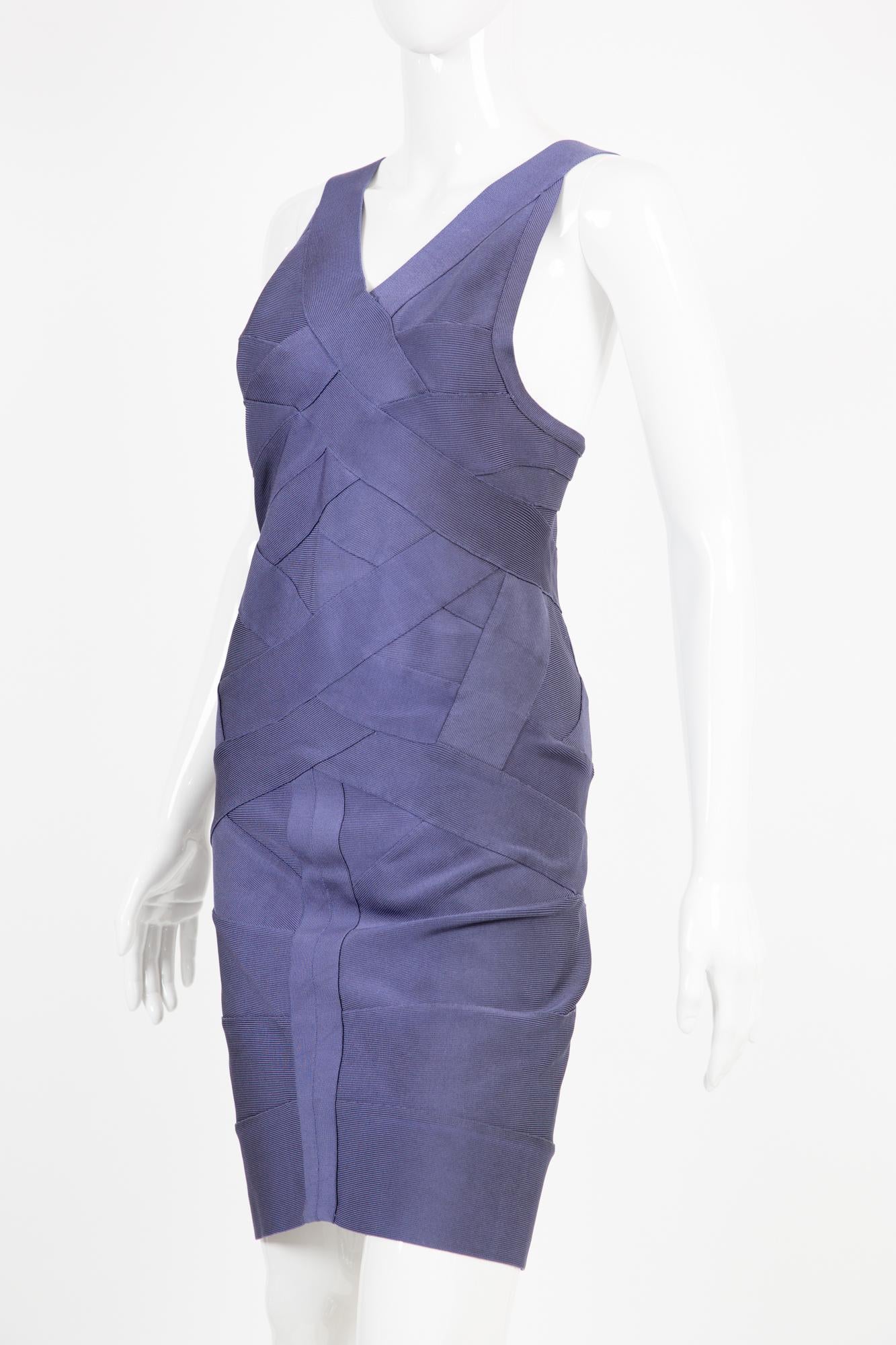 Lila Bandage-Kleid von Herve Leger im Zustand „Neu“ im Angebot in Paris, FR