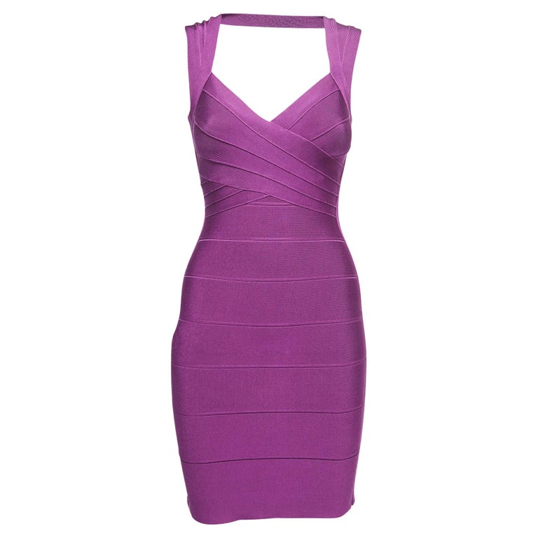 Herve Leger Purple Bandage Knit Bodycon Dress XS at 1stDibs Herve Leger Purple Bandage Knit Bodycon Dress XS at 1stDibs