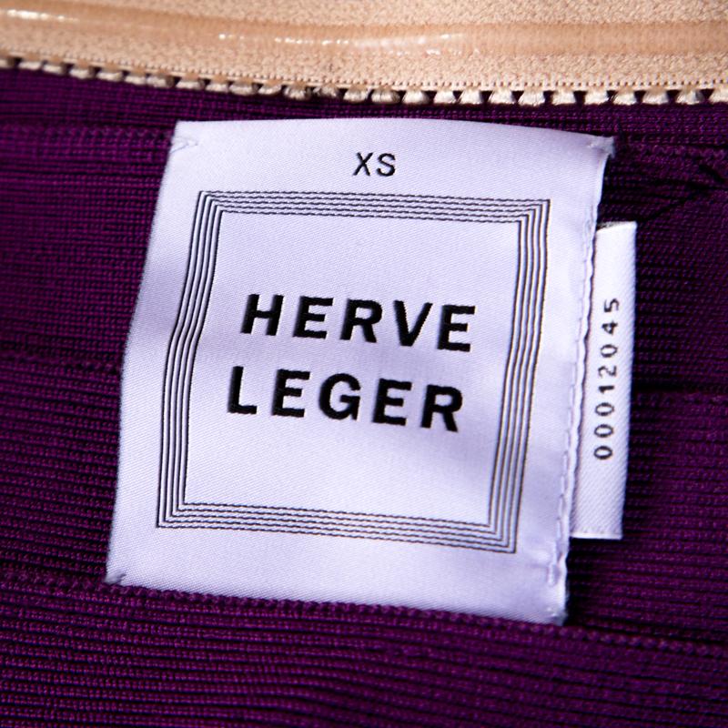 purple herve leger dress