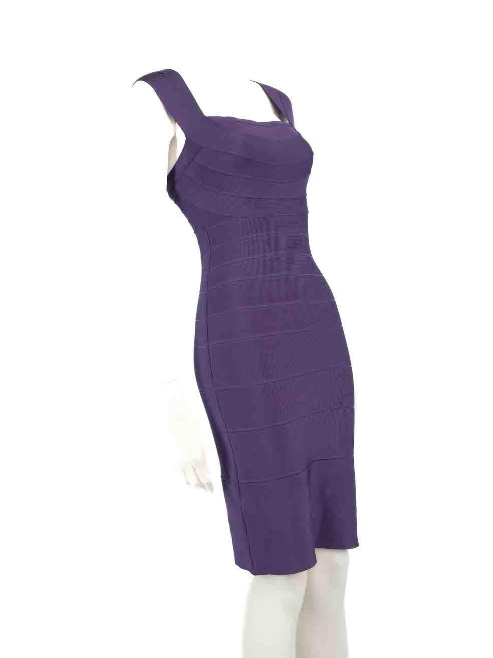 CONDITION is Very good. Minimal wear to dress is evident. Minimal wear to the fabric composition with a couple of hardly visible pulls to the threads on this used Herve Leger designer resale item.
 
 
 
 Details
 
 
 Purple
 
 Rayon
 
 Dress
 
