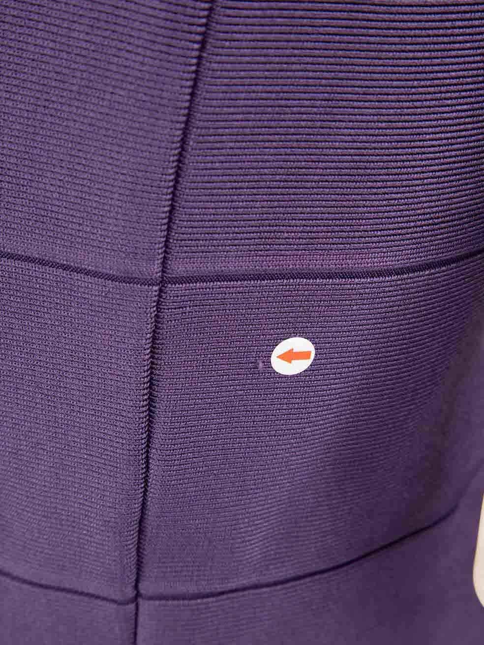 Hervé Léger - Robe moulante à col carré violet, taille XS en vente 3