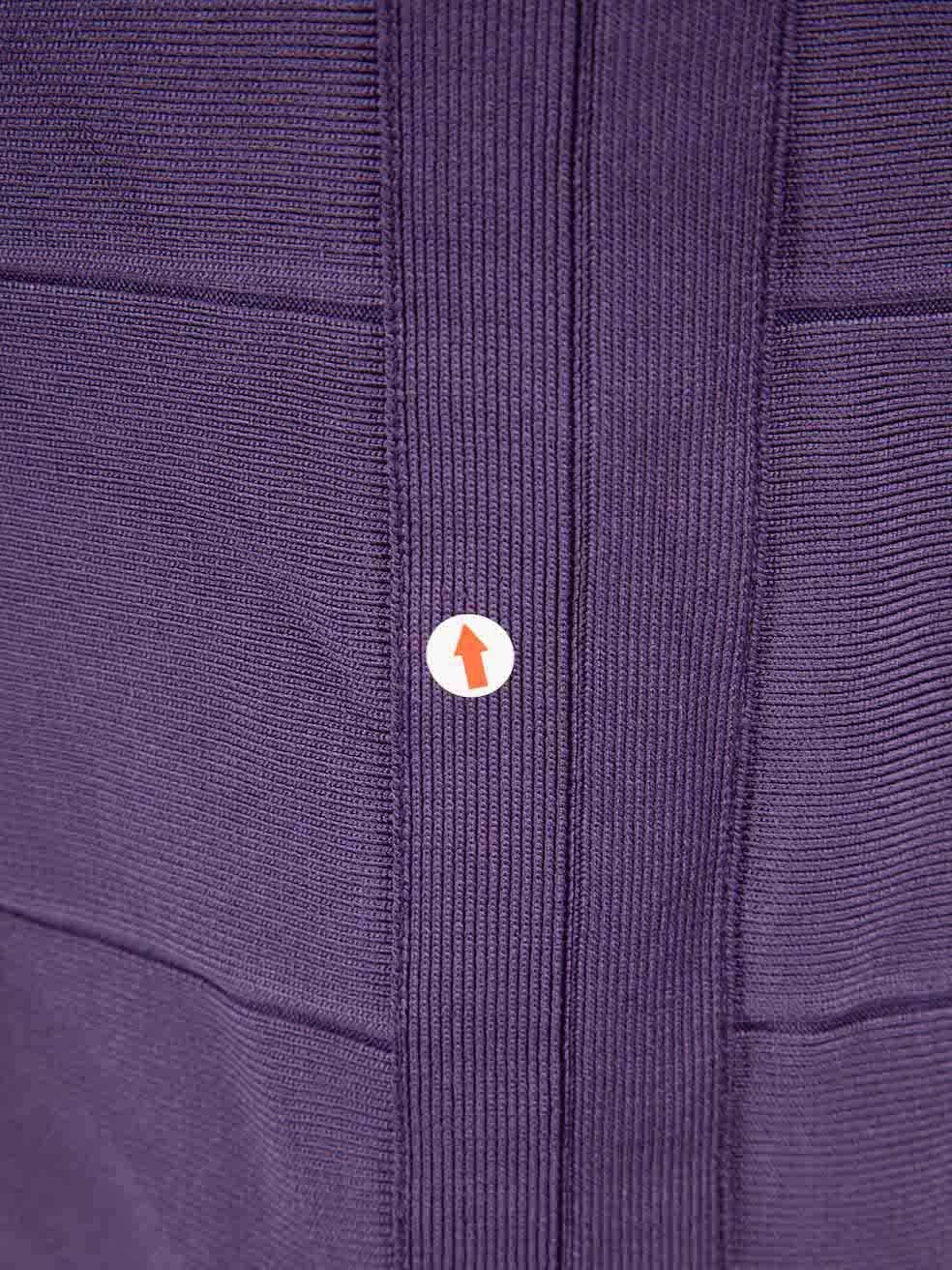 Herve Leger Purple Square Neck Bodycon Dress Size XS For Sale 4
