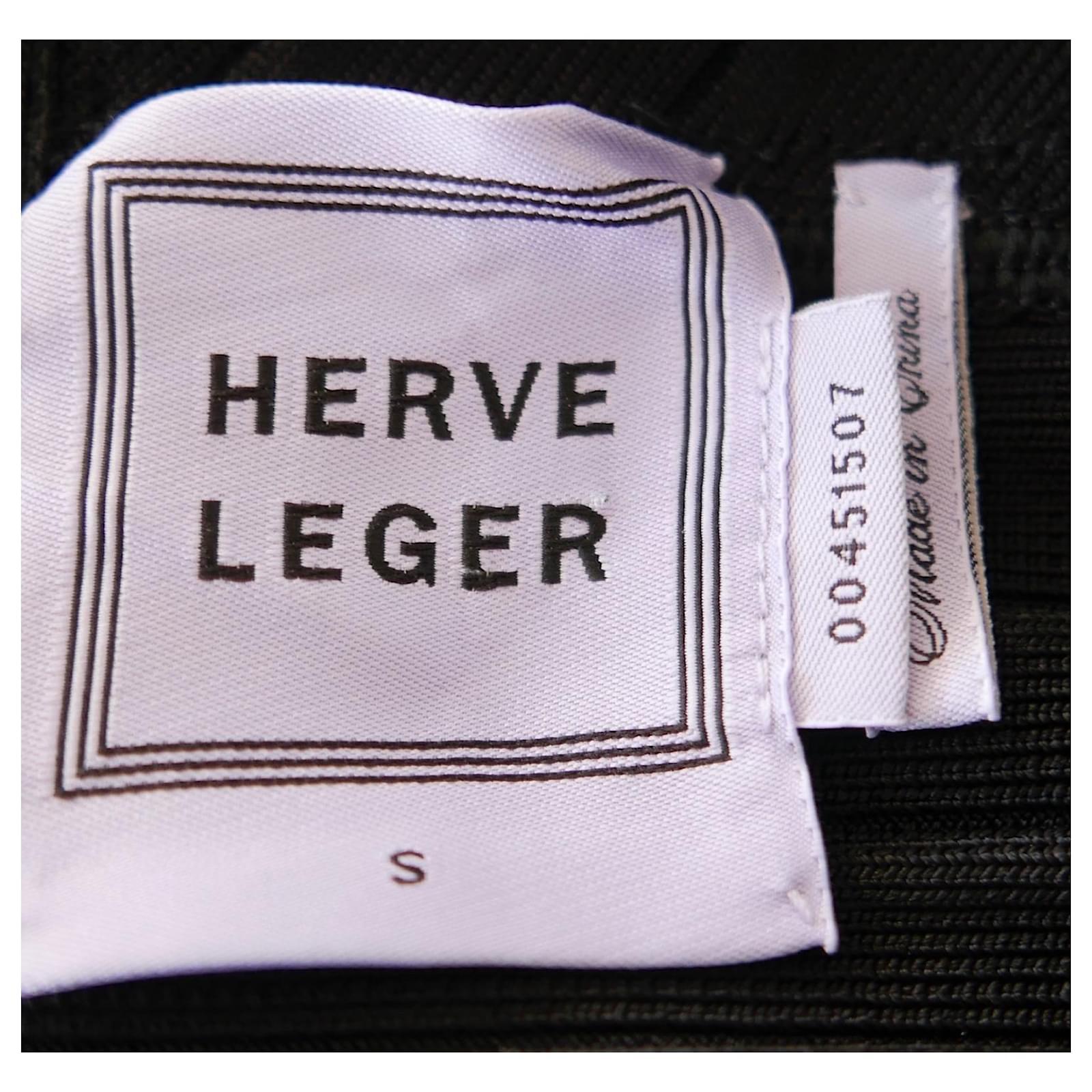 Herve Leger - Rebeca - Robe bandage à taille péplum - Noir Pour femmes en vente