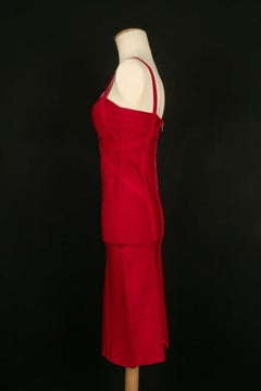 Hervé Léger Red Dress, Size M