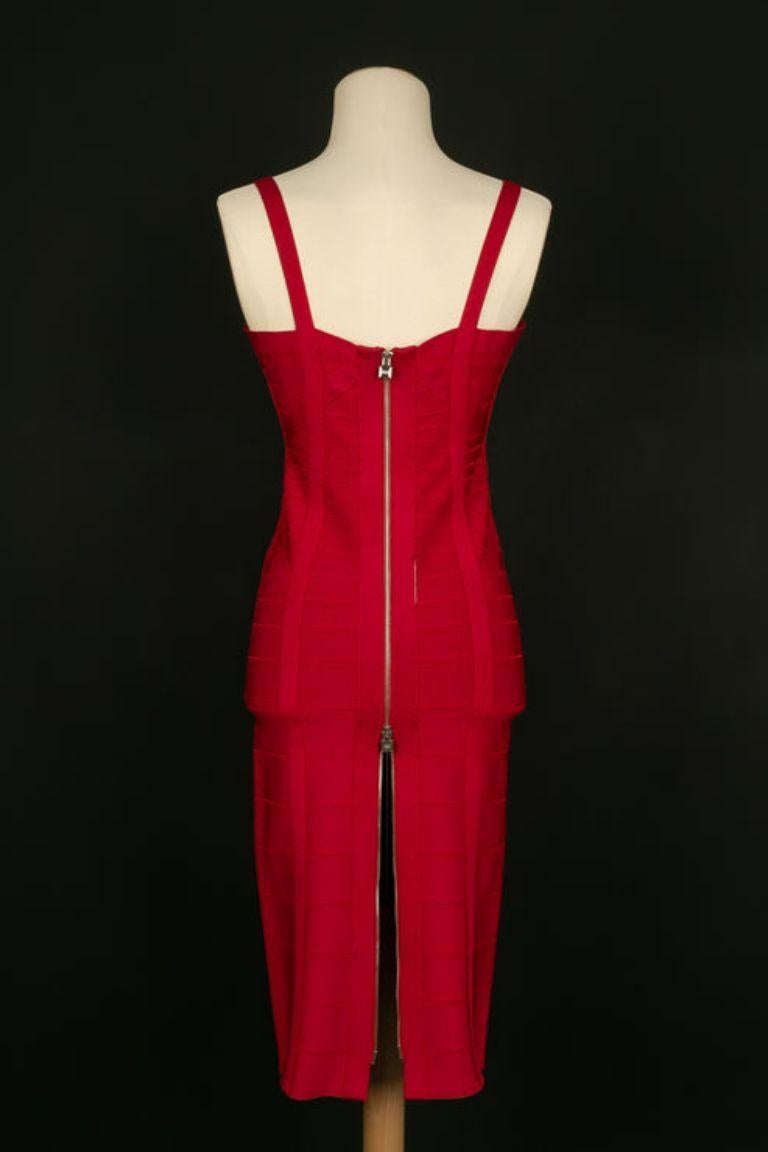 Women's Hervé Léger Red Dress, Size M For Sale