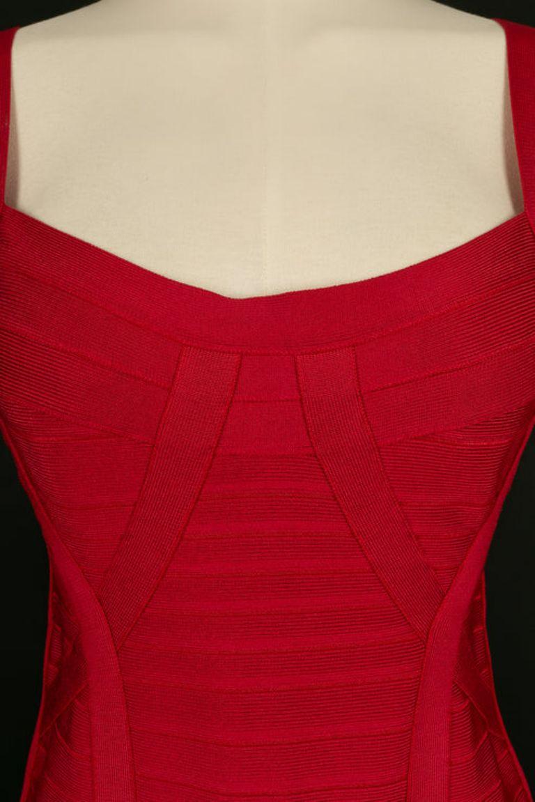 Hervé Léger Red Dress, Size M For Sale 2