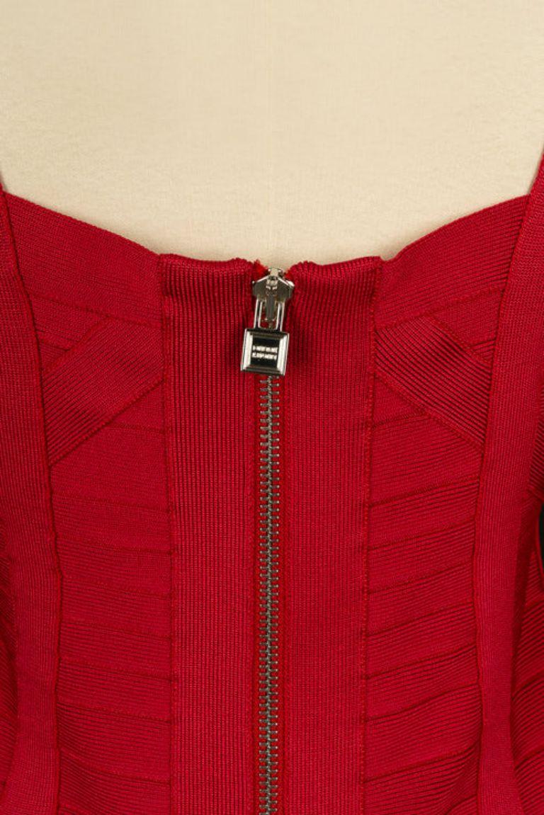 Hervé Léger Red Dress, Size M For Sale 3