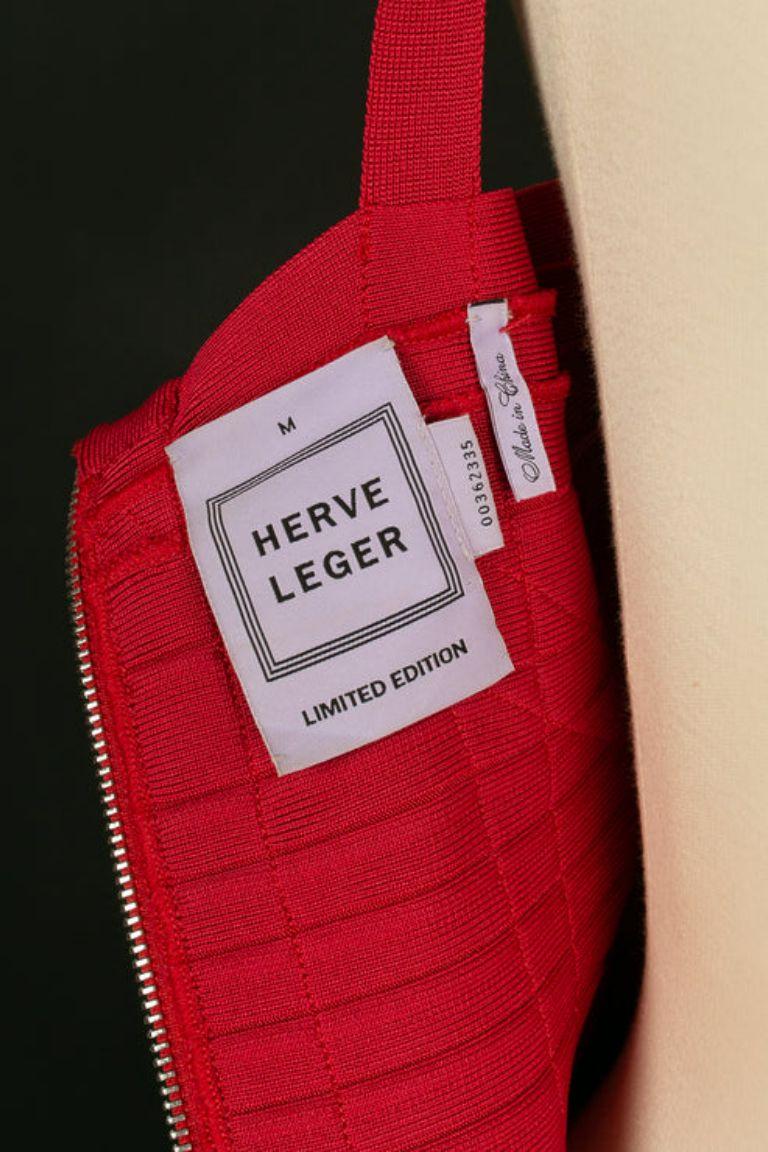 Hervé Léger Red Dress, Size M For Sale 4