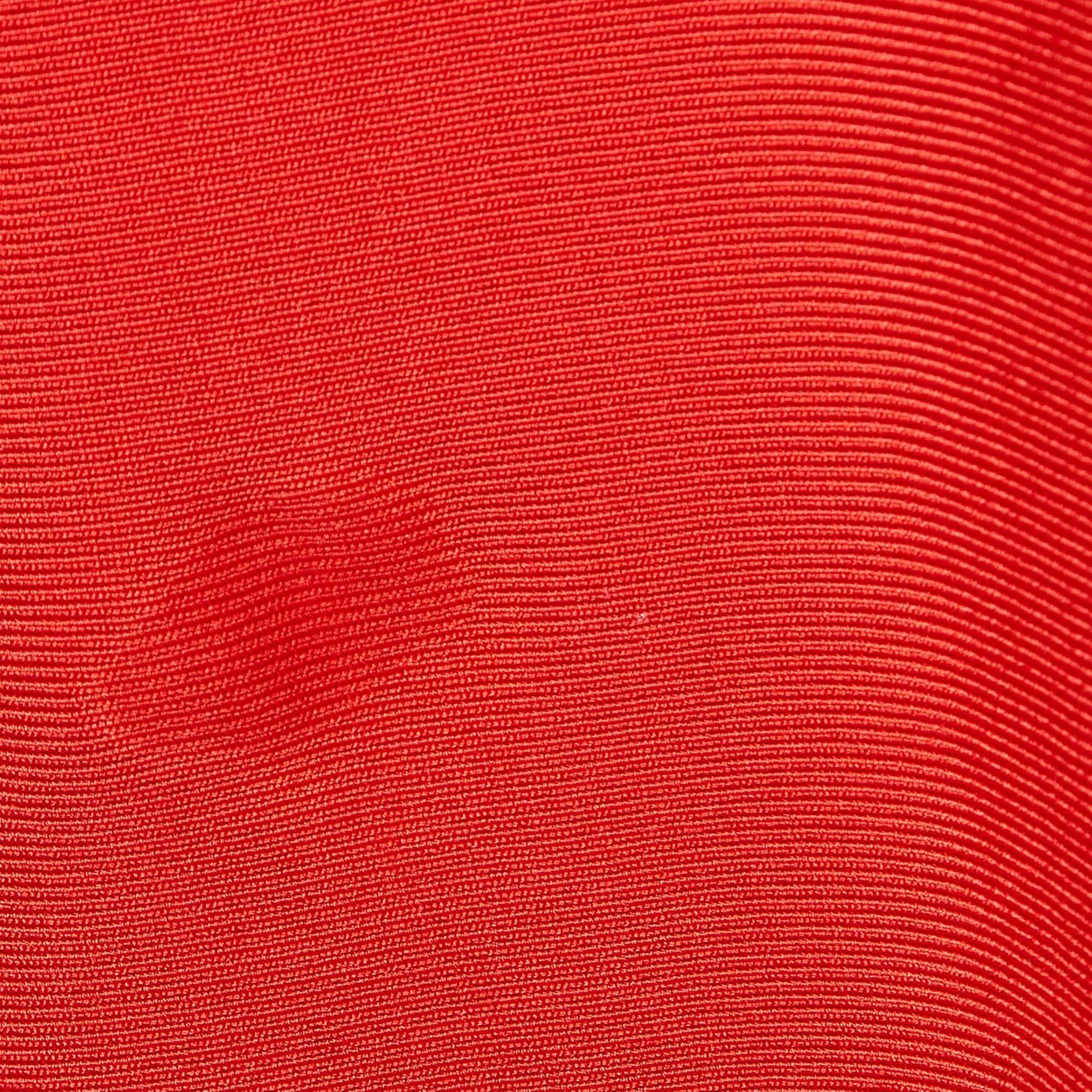 Herve Leger Vestido Darja Cuello Barco Punto Rojo S 1