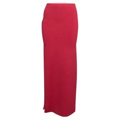 Herve Leger Red Stretch Knit Maxi Skirt XS
