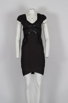 Hervé Léger Mini Abito Bandage con Paillettes Piccolo