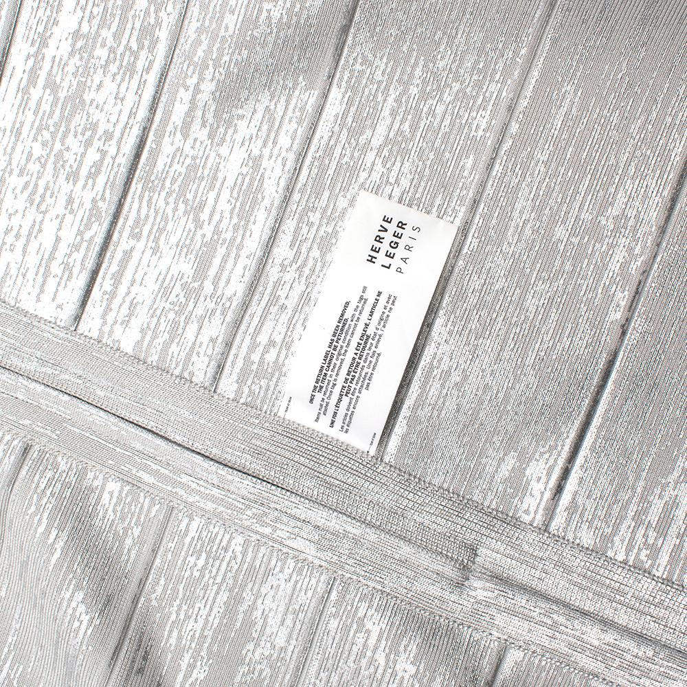 silver herve leger dress