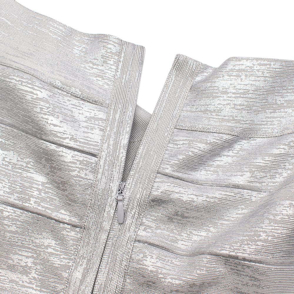 herve leger silver bandage dress