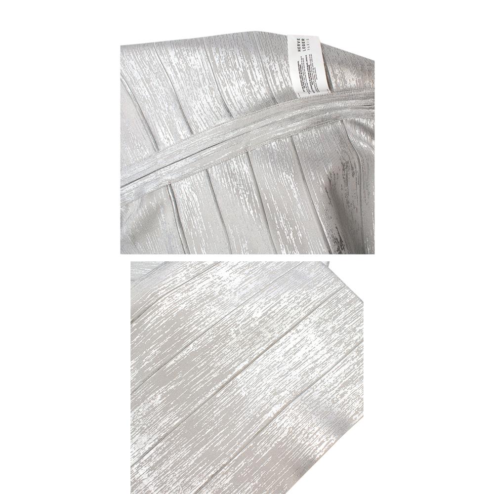 Women's or Men's Herve Leger Silver Metallic Bandage Mini Dress - Size L For Sale
