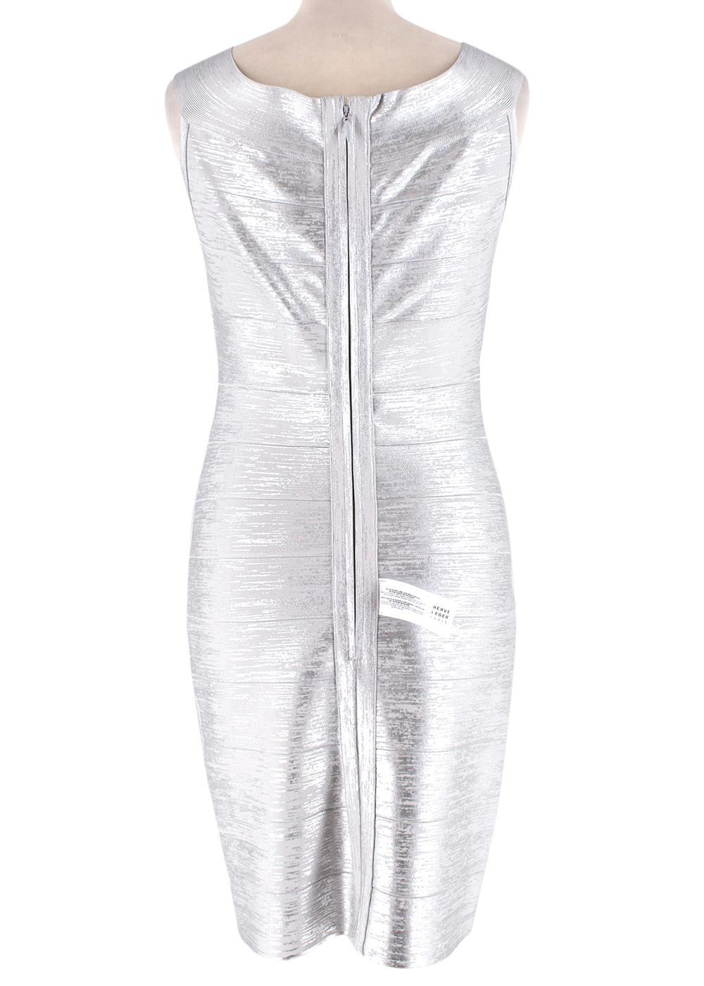 herve leger silver bandage dress