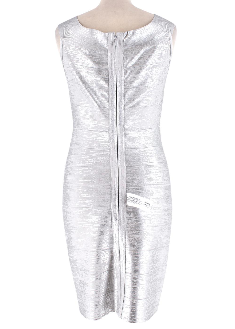 herve leger silver bandage dress