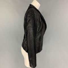 HERVE LEGER Size S Black Textured Jacket Blazer