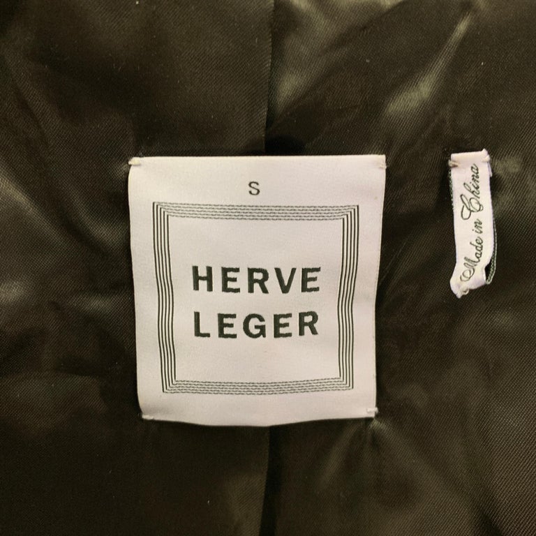HERVE LEGER Size S Black Textured Jacket Blazer 2
