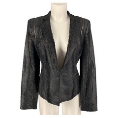 HERVE LEGER Size S Black Textured Jacket Blazer