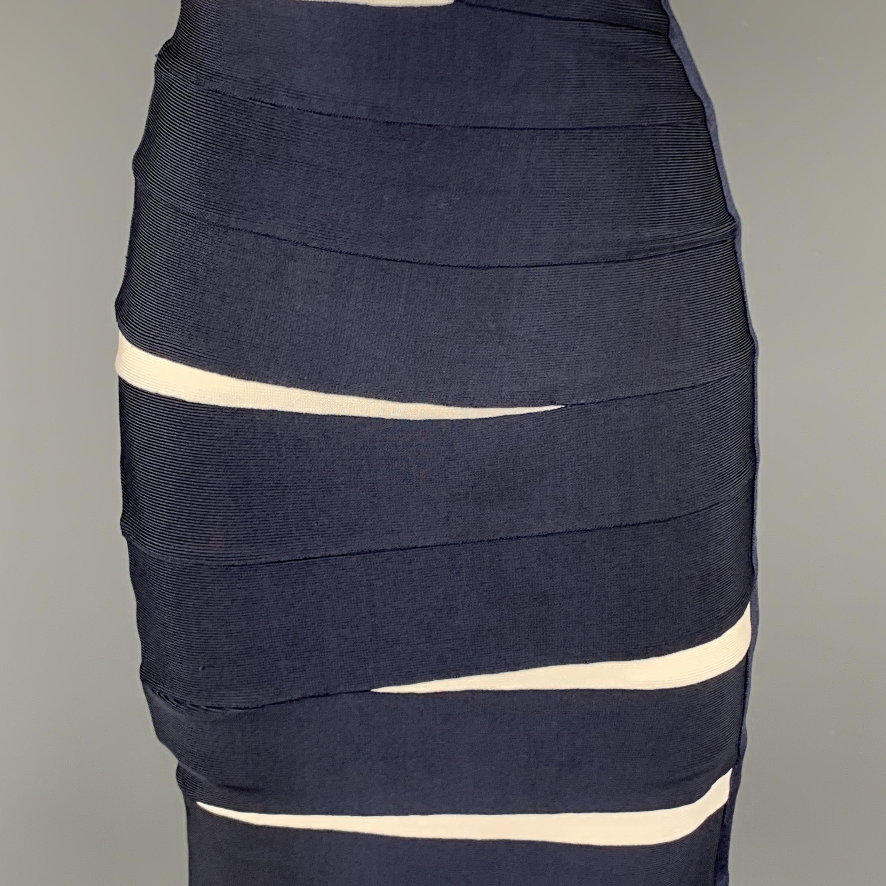 herve leger navy blue bandage dress