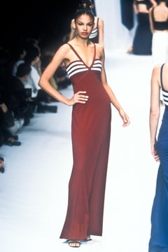 Hervé Léger Spring Summer 1997 red bodycon maxi dress
