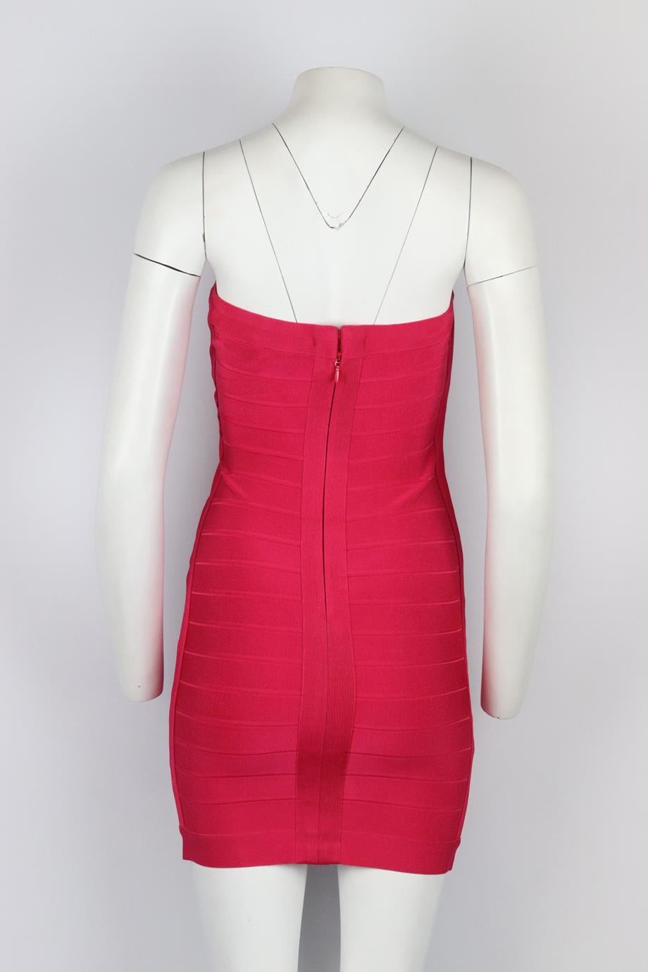 Herve Leger Strapless Bandage Mini Dress Small In Excellent Condition In London, GB