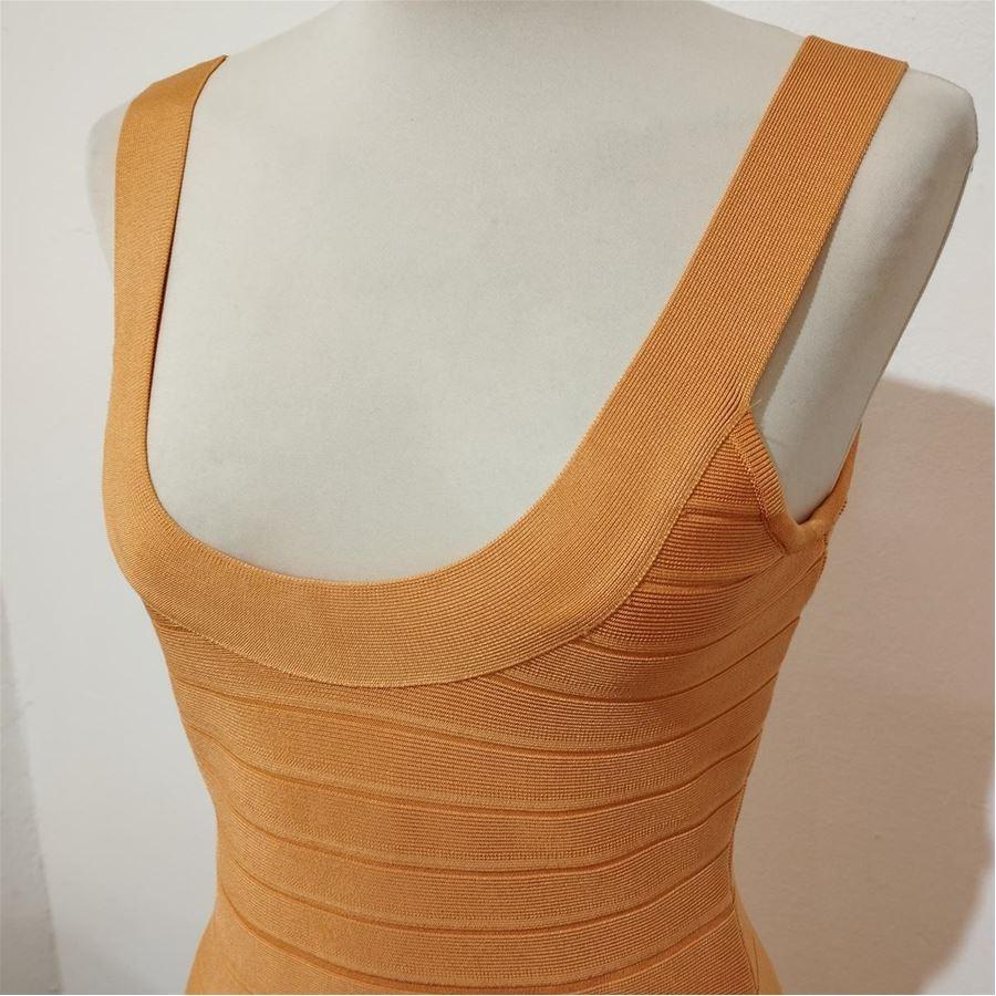 Rayon (90%) Nylon and elasthane Stretch Apricot color Total length cm 92 (36,22 inches)
