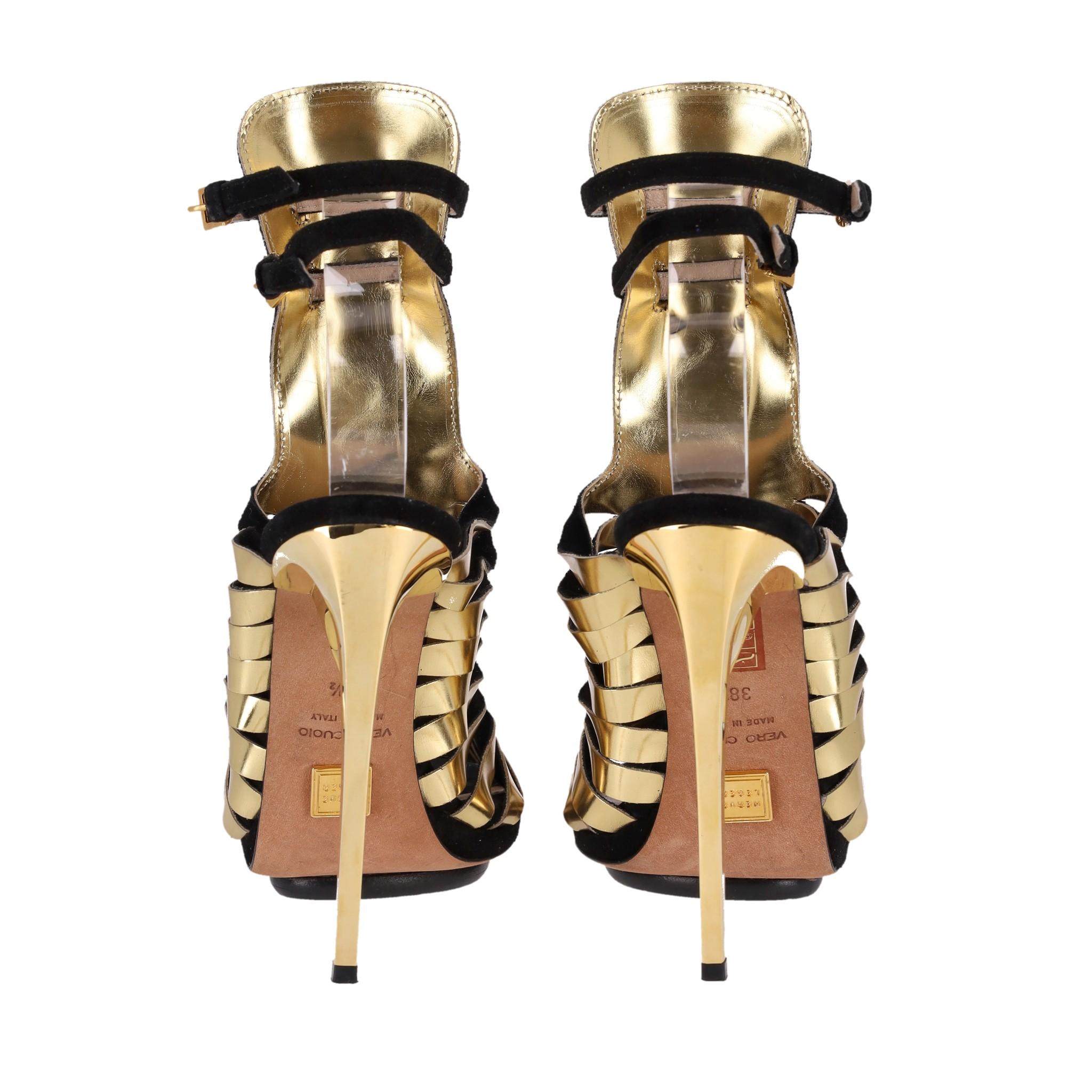 Herve Leger - Tacchi da gladiatore in pelle scamosciata In condizioni buone in vendita a London, GB