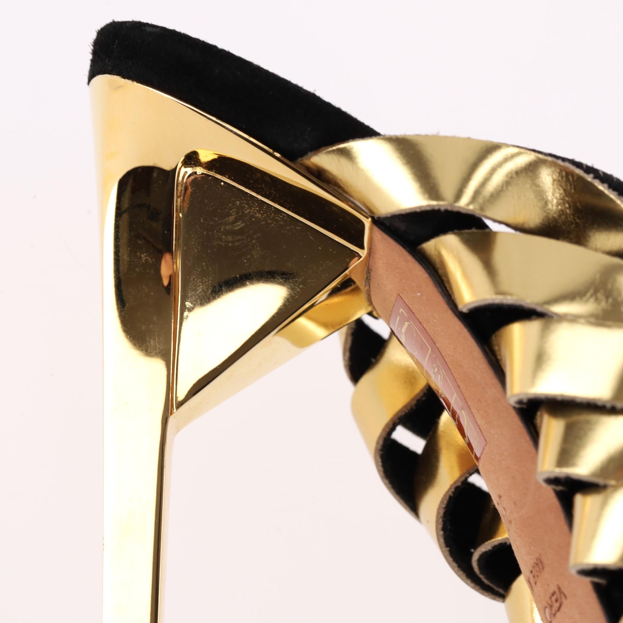 Herve Leger - Tacchi da gladiatore in pelle scamosciata in vendita 2