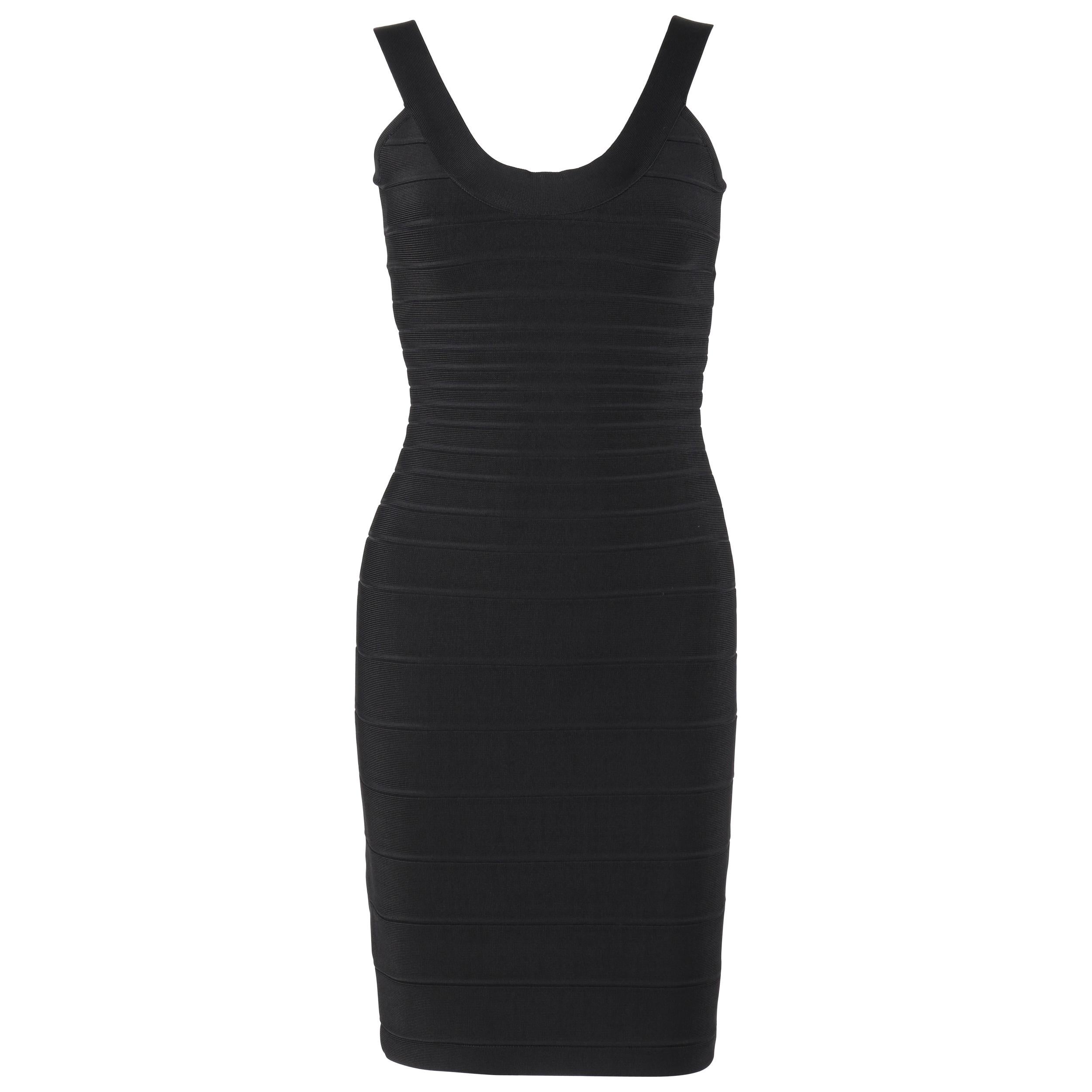 HERVE LEGER "Sydney" Black Bandage Knit Bodycon Cocktail Dress Size XS NWT